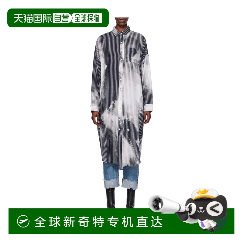 1h可退香港直邮R13女士半身裙 R13WR151R329B SS2024灰色条纹