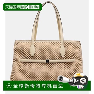Lounge 1h可退 女士 皮革飾邊手提包 香港直郵TOTêME beige米色