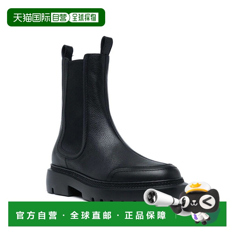 自营ballyGinny Flat Calf Grained Boots - black 美国奥莱直发