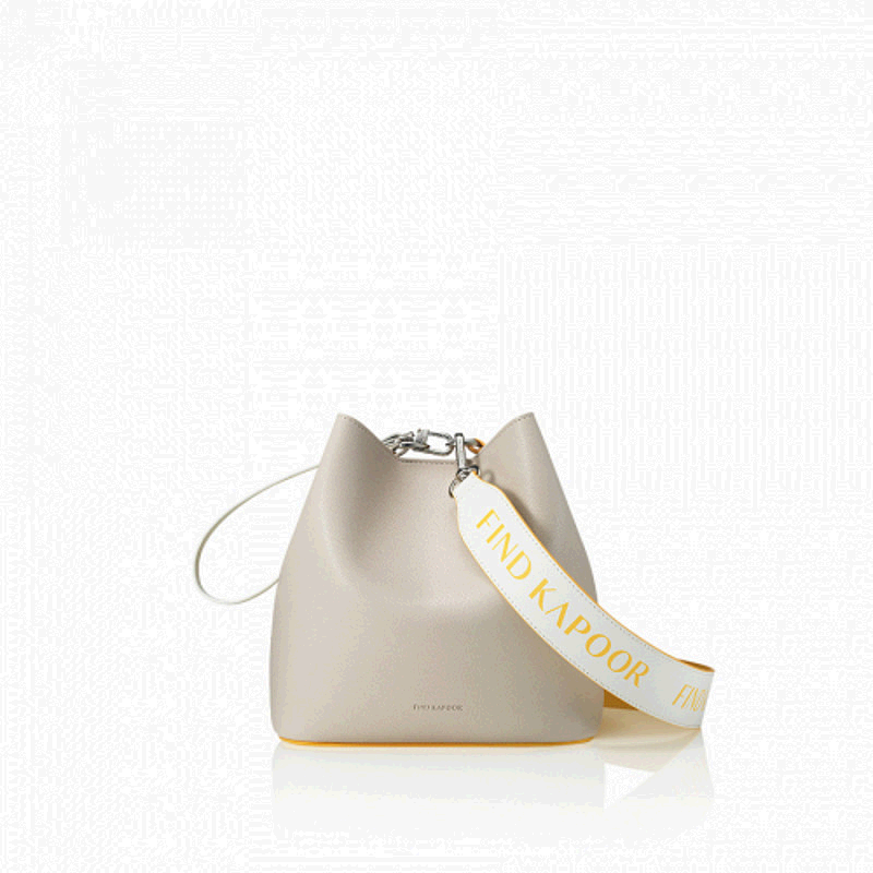 韩国直邮FIND KAPOOR单肩斜挎时尚字母女包撞色黄色水桶包 100031