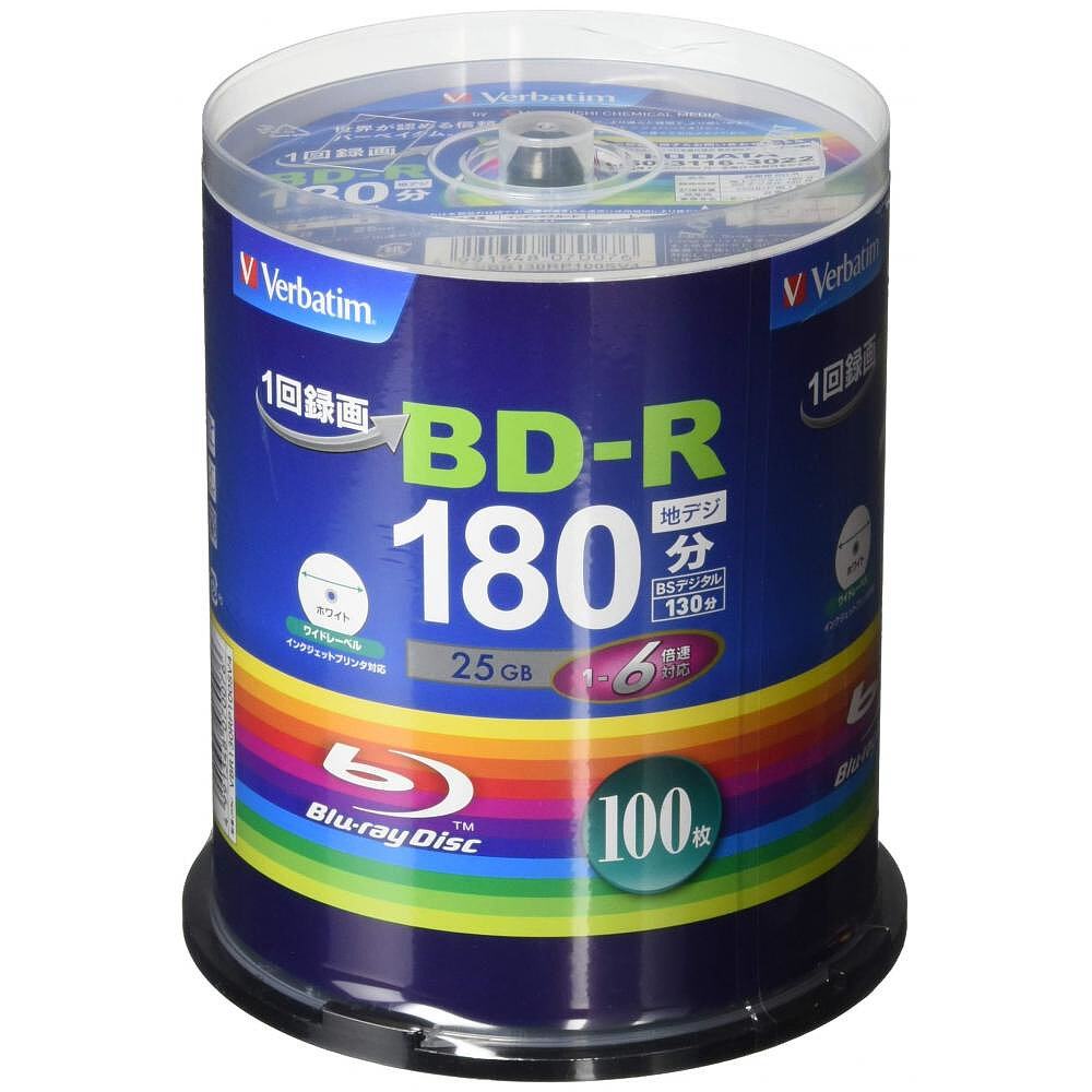 日本直邮蓝光BD-R刻录光盘25GB单面1层可印封面1-6倍速100片装
