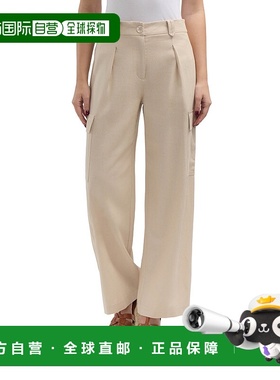 自营Ellen Tracy女式纽扣前襟工装口袋长裤-亚麻 新款 美国奥莱直