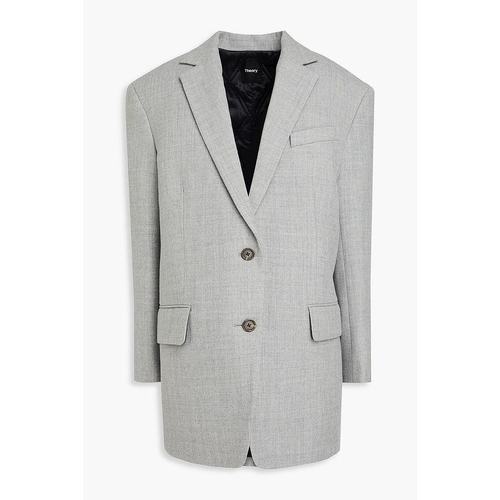 美国直邮THEORY 女士羊毛法兰绒西装外套 XS S 修身时尚显瘦