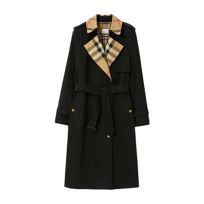 Burberry Trench格纹裁片风衣 80763621