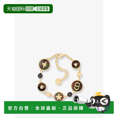 1h可退 香港直邮DIOR 迪奥 女士 D-Luck finishes 金属金色手链 B