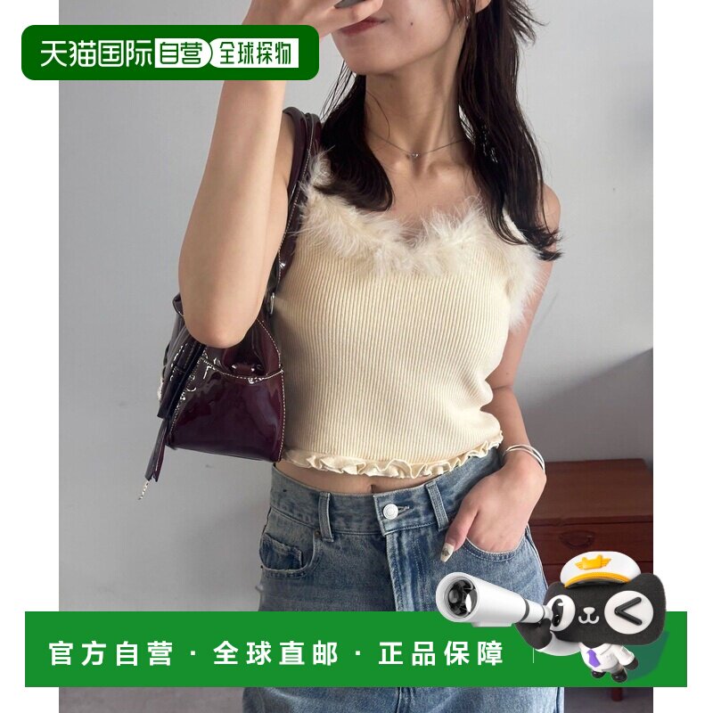 日本直邮CIAOPANIC 女装 毛绒装饰针织吊带背心 CPZ1062105A0006图片