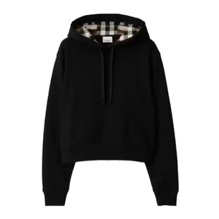 黑色 BURBERRY AW2024 80843911 连帽卫衣 女士卫衣