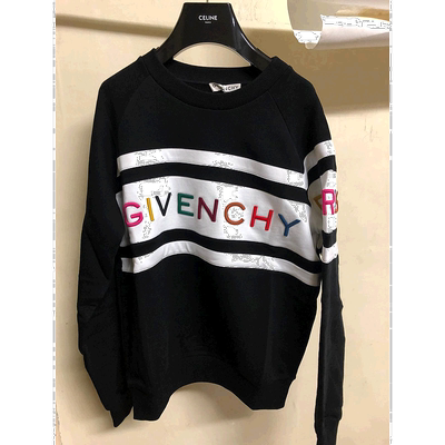 香港直邮GIVENCHY 女士针织毛衣 BW70633Z1X004 黑色 Logo刺绣套