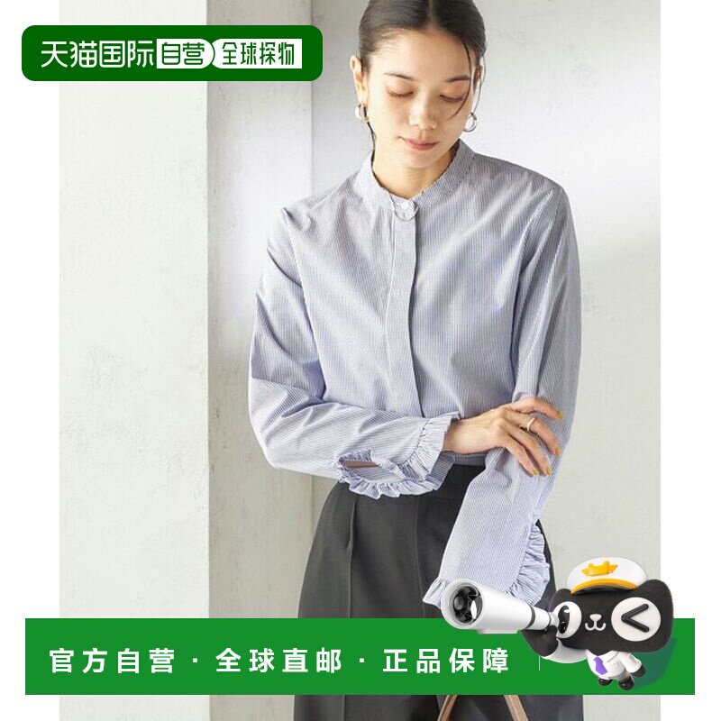 日本直邮衬衫 蕾丝荷叶边袖口领结设计 可机洗通勤开衫上衣内搭图片