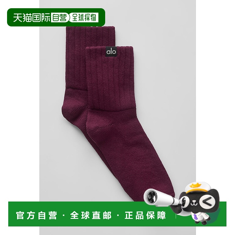 1h可退 美国直邮aloyoga Unisex Half-Crew Scrunch Sock 男女中