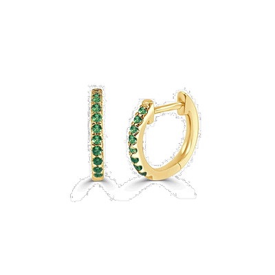 自营 sabrina14k 金和祖母绿 Huggie 耳环 - 黄色 美国奥莱直发