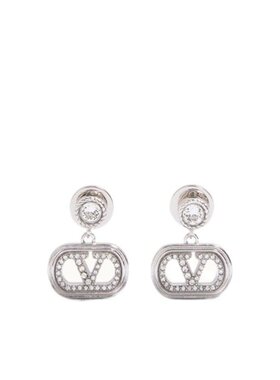 VALENTINO 女士耳饰 WJ0AR5QEUDFH SS2025 银色 VLogo 耳环