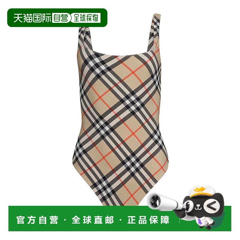 香港直邮BURBERRY 女士泳装 8100758 AW2025 浅棕色 Check Swimsu