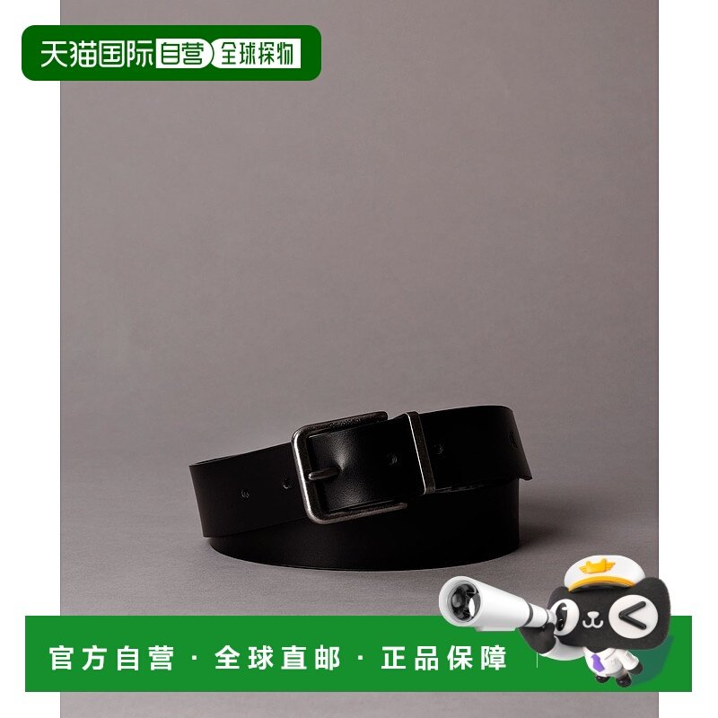 1h可退 日本直邮CK 男士双面黑色皮带35mm 4G7029G牛皮