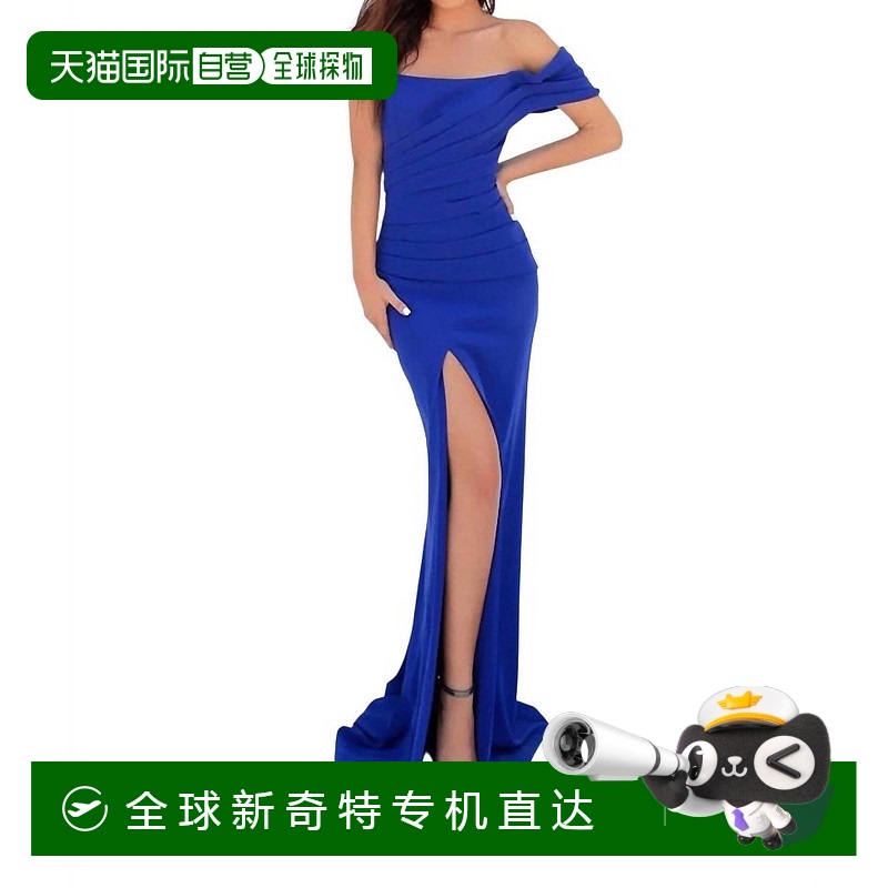 自营 tarik ediz皇家亮绉纱合身礼服 【美国奥莱】直发