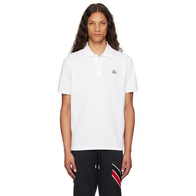 潮奢 Moncler 盟可睐 男士 白色贴饰 Polo 衫 J20918A0000984556