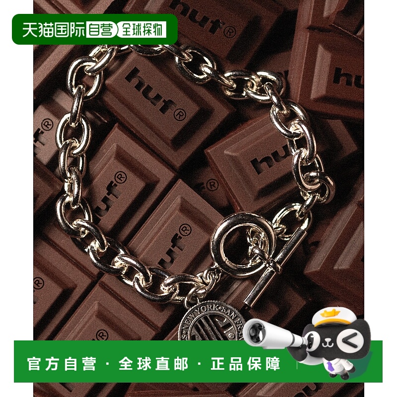 1h可退 日本直邮HUF 男女同款 银色手链 地铁纪念币设计