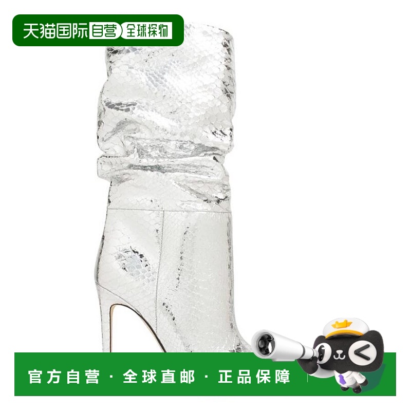 自营 paris texas巴黎得克萨斯州Python浮雕宽松细高跟鞋-银色 美