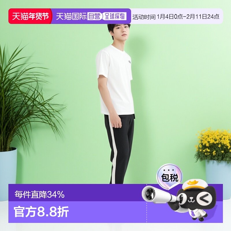 韩国直邮the north face北面纯棉圆领印花休闲套头男女同款T恤新,运动服/休闲服装,运动T恤,淘宝优惠券,粉丝福利购,淘宝优惠卷