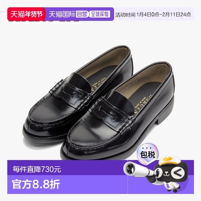 日本直邮Haruta 高中生休闲鞋女士真皮宽版尺码 3E (22.5-26.0)黑