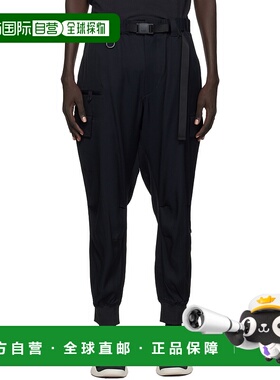 1h可退 香港直邮Y-3 男士 黑色 Rayon Twill Cuffed 工装裤 JX728