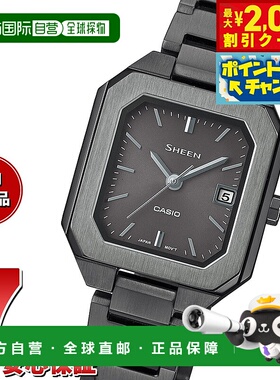 日本直邮CASIO SHEEN 太阳能女士手表 SHS-4528BJ-8AJF 深灰色
