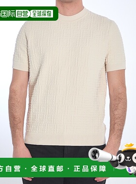 香港直邮FENDI 男士针织毛衣 FZX051AU7OF1BJD SS2025 白色 短袖