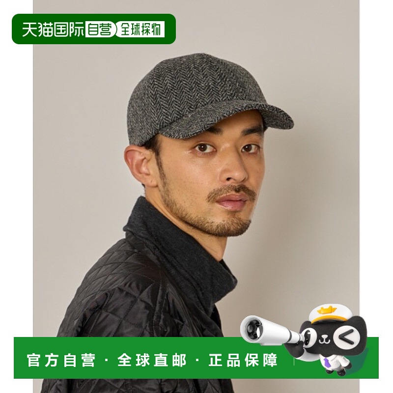 1h可退 日本直邮arth 男士 全羊毛 Harris Tweed 格纹棒球帽 皮质