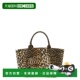 香港直邮潮奢 ... GANNI 女士 1h可退 Tote 甘尼 Leopard 中号包
