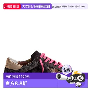 自营欧洲直邮Golden Goose黄金鹅男士休闲鞋小脏鞋黑色皮革织物时