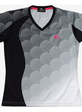 日本直邮LUCENT 女士比赛衬衫无领黑色网球 XLH2499 女式短袖