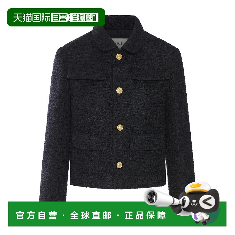 香港直邮CELINE 女士夹克 RV09W333J38NO SS2025 黑色 长袖休闲夹
