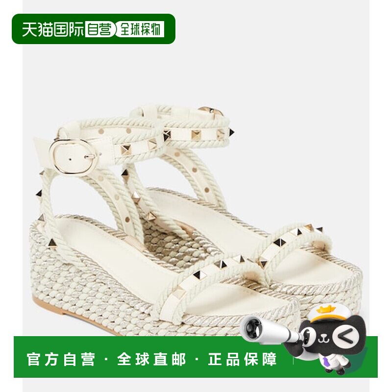 香港直邮valentino华伦天奴女士高跟麻编鞋 【付后1h可退】坡跟