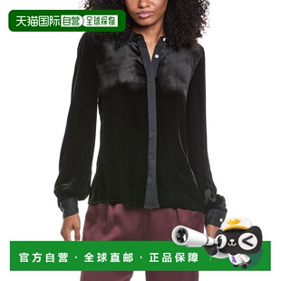 自营Ramy Brook Ramona Velvet Silk-Blend Shirt - black 美国奥
