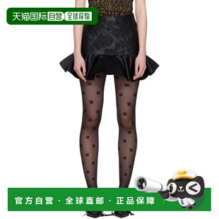 1h可退 香港直邮潮奢 GANNI 甘尼 女士 黑色 Satin Cloque 短裙 A