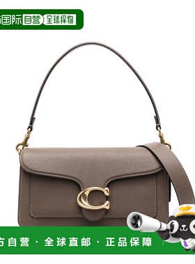 香港直邮COACH 女士斜挎包 CH857DARKSTONE CO 棕色 徽标单肩包