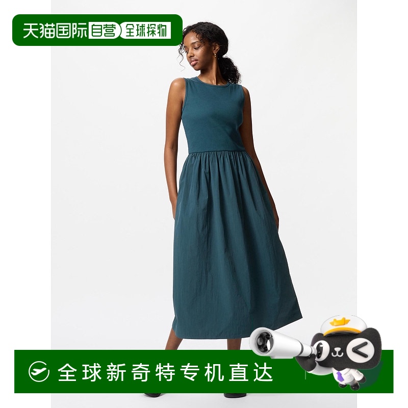 日潮跑腿UNIQLO优衣库 女款无袖连衣裙 58 DARK GREEN XS 477304