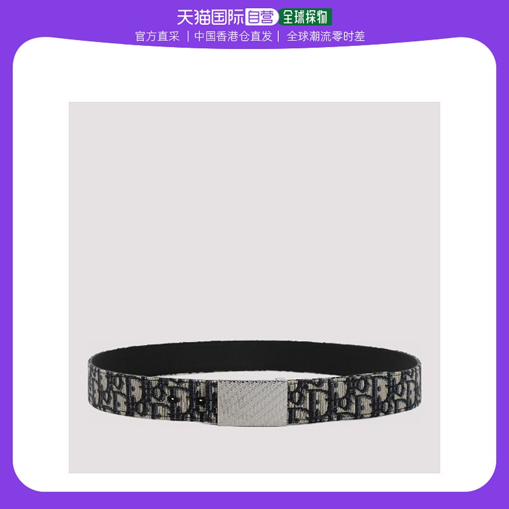香港直邮DIOR HOMME 男士黑色帆布皮带 4424RU-YSE-H05E