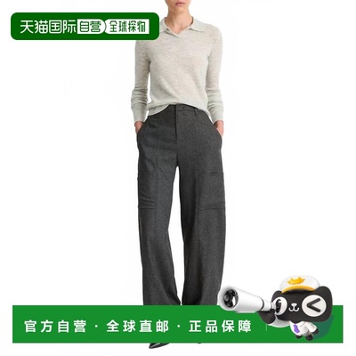 自营vinceMid Rise Brushed Herringbone Flannel Pant In Grey -