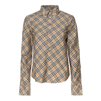 BURBERRY 女士衬衫 8098252 CO 黑色 Checkered Cotton Shirt