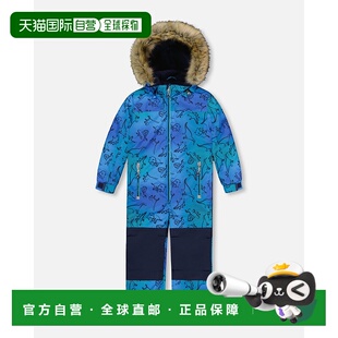 自营 deux par deuxOne Piece Discover雪地服蓝色渐变恐龙印花-