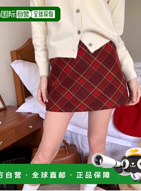 1h可退 日本直邮WEGO 女士内搭短裤迷你格纹半身裙 DF25SP12L0006