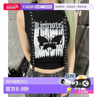 1h可退 日本直邮Figments男女同款 蝴蝶铆钉背心 FG25SS131新款