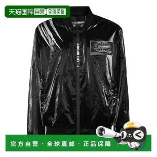 黑色 sport尼龙褶皱飞行员夹克 美国奥莱直发 plein 自营