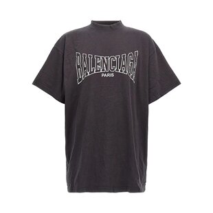 BALENCIAGA 女士T恤 787349TRVH58190 黑色 短袖T恤