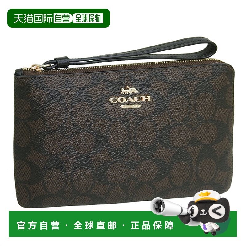 日本直邮Coach 女士涂层帆布手拿包棕色适用于 LRGCRNZPSIGCNVSCZ