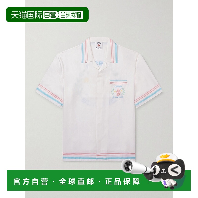 香港直邮Casablanca 男士 Dance Joy Camp-Collar 印花斜纹丝绸衬