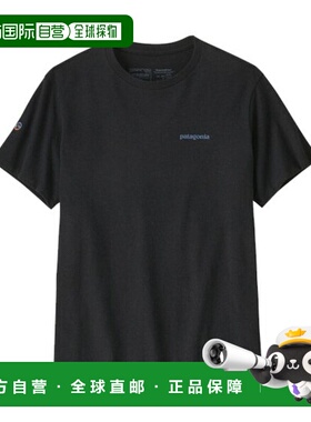 自营欧洲直邮PATAGONIA FITZ ROY ICON黑色棉质短袖T恤男女通用