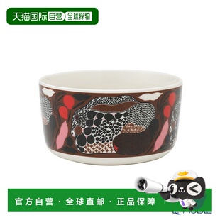 日本直邮Marimekko Rusakko Rusakko 棕兔碗 500ml 棕色 x 红色 0