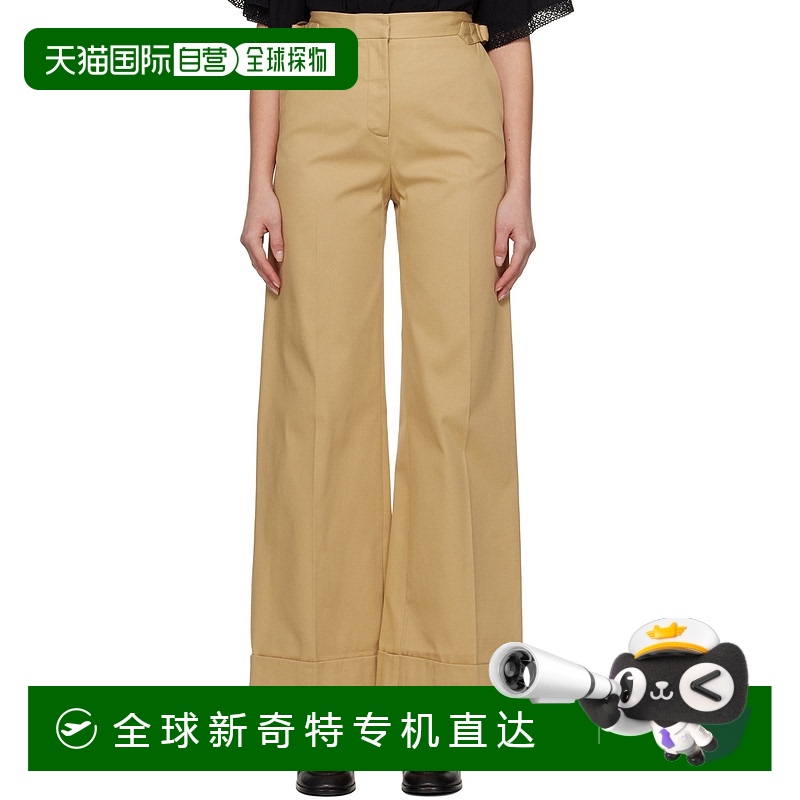香港直邮潮奢 SEE BY CHLOÉ 女士 棕色 Wide Cuffed 长裤 CHS23SP